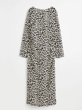 H&M Black & Cream Leopard Print Maxi Dress
